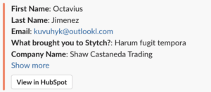 Example spam form submission from Octavius Jimenez at Shaw Castaneda Trading